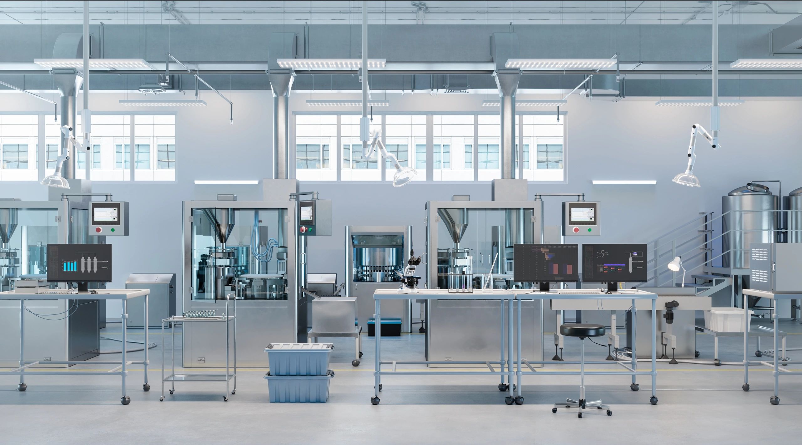 modern biotech research facility